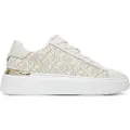 Tommy Hilfiger Tommy Hilfigertil kvinder. FW0FW09155 Beige monogram-sneakers i læder (40), Fast, Blonder, Casual