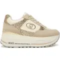 Liu Jo Liu Jotil kvinder. BF5011PX078S3834 Beige højhælede sneakers med glitter og nylon (38), Læder, 5-8 cm, Blonder, Casual