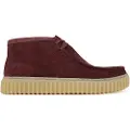 Clarks Clarkstil mænd. 26183423 Torhill Hi ankelstøvler i læder rødbrun (45), Fast, Ruskind, Blonder, Casual