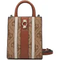 GUESS Guesstil kvinder. HWSO7838750 Mini skuldertaske Erenia med logo 4G brun (OSFA), Casual, Polyuretan