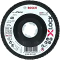 Bosch X-LOCK-rondelslibeskiver, vinklet version, med fiberbundplade og en diameter på 115 mm, G 40, X571, Best for Metal, 1 stk.