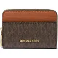 Michael Kors Michael Korstil kvinder. 32T4GJ6Z5B Jet Set kortholder lille med brunt logo (OSFA), Casual, Kanvas