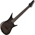 Gear4Music Harlem 7-Strenget Elektrisk Guitar fra Trans Black