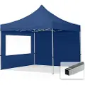 TOOLPORT 3x3m, aluminium, easy-up-pavillon, 2 sidedele, mørkeblå