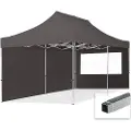 TOOLPORT 3x6m, aluminium, easy-up-pavillon, 2 sidedele, mørkegrå