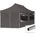 TOOLPORT 3x6m, aluminium, easy-up-pavillon, 4 sidedele, mørkegrå