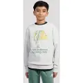New Balance Running Club Cartoon Graphic Ft Crew Kids Sweater grå