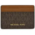Michael Kors Michael Korstil kvinder. 32F1GJ6D0B Visitkortholder med brunt logo (OSFA), Casual, Kanvas