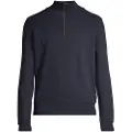 Gant Ganttil mænd. 2068028 Sacker Rib sweatshirt med halv lynlås i navy (XXL), Casual, Bomuld, Blå