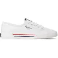 Pepe Jeans Pepe Jeanstil kvinder. PLS31287 Træningssko Brady Basic blå hvid (36), Stof, Fast, Blonder, Casual