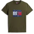 Tommy Hilfiger Tommy Jeanstil mænd. DM0DM21977 T-shirt Ss grøn (M), Casual, Bomuld, Korte ærmer
