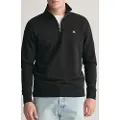 Gant Ganttil mænd. 2008005 Shield sweatshirt med halv lynlås, sort (XS), Casual, Bomuld