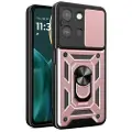 Mtp Products Motorola Moto G (2025) Roterende Ring Hybrid Cover med Kameraskjold - Rødguld