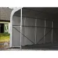 TOOLPORT 8x36m, Garagetelt, PVC-teltdug, grå, med statikpakke (beton undergrund)