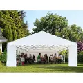 TOOLPORT 6x12m, Partytelt, PVC-teltdug, grå-hvid, med bundramme