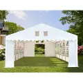 TOOLPORT 6x8m, Partytelt, PVC-teltdug, hvid, med bundramme