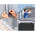 TOOLPORT 5x10m, Telthal, PVC-teltdug, grå, med statikpakke (beton undergrund)