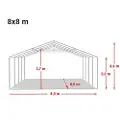 TOOLPORT 8x8m, Telthal, PRIMEtex-PVC-teltdug, grå, uden statikpakke