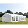 TOOLPORT 6x12m, Partytelt, PVC-teltdug, hvid, med bundramme