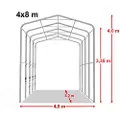 TOOLPORT 4x8m, Garagetelt, PVC-teltdug, mørkegrøn, med statikpakke (blød undergrund)
