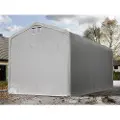 TOOLPORT 5x10m, Garagetelt, PRIMEtex-PVC-teltdug, grå, med statikpakke (blød undergrund)