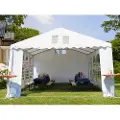TOOLPORT 4x24m, Partytelt, PVC-teltdug, hvid, med bundramme