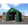 TOOLPORT 4x8m, Telthal, PRIMEtex-PVC-teltdug, mørkegrøn, med statikpakke (blød undergrund)