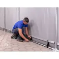 TOOLPORT 5x10m, Telthal, PRIMEtex-PVC-teltdug, grå, med statikpakke (beton undergrund)
