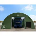 TOOLPORT 9,15x20m, Rundbuehal, PRIMEtex-PVC-teltdug, mørkegrøn, med statikpakke