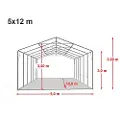 TOOLPORT 5x12m, Telthal, PVC-teltdug, grå, uden statikpakke