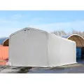 TOOLPORT 5x10m, Telthal, PVC-teltdug, grå, med statikpakke (blød undergrund)