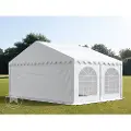 TOOLPORT 5x4m, Partytelt, PVC-teltdug, hvid, med bundramme