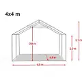 TOOLPORT 4x4m, Partytelt, PVC-teltdug, grøn og hvid, med bundramme