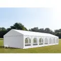 TOOLPORT 6x14m, Partytelt, PVC-teltdug, hvid, med bundramme