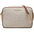 Michael Kors Michael Korstil kvinder. 32F1GJ6C7B Stor Jet Set-skuldertaske med beige logo (OSFA), Casual, Polyester