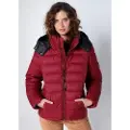 LOIS Jeans Lois Jeanstil kvinder. 470342437 Rødbrun quiltet puffercoat med hætte (M), Casual, Polyester, Lange ærmer, Burgund
