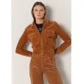 LOIS Jeans Lois Jeanstil kvinder. 470712384 Plastronjakke i fløjl brun (S), Casual, Bomuld, Lange ærmer