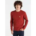LOIS Jeans Lois Jeanstil mænd. 176663948 Rød kabelstrikket trøje (XXL), Casual, Bomuld, Lange ærmer