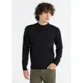 LOIS Jeans Lois Jeanstil mænd. 176693125 Basic trøje med broderet mock neck, sort (3XL), Casual, Bomuld, Lange ærmer