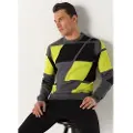 LOIS Jeans Lois Jeanstil mænd. 176473354 Abstrakt grøn jacquardtrøje (XXL), Casual, Bomuld, Lange ærmer