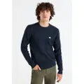 LOIS Jeans Lois Jeanstil mænd. 176663948 Kabelstrikket trøje (XXL), Casual, Bomuld, Lange ærmer, Blå