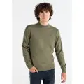 LOIS Jeans Lois Jeanstil mænd. 176693125 Basic broderet trøje med mock neck grøn (M), Casual, Bomuld, Lange ærmer