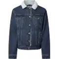 Pepe Jeans Pepe Jeanstil kvinder. PL40243256S0 Almindelig jakke blå (XL), Bomuld, Denim, Lange ærmer, Bæredygtig, Genbrugsbomuld