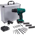 Vonroc Bore-/skruemaskine 12V | Inkl. 2x akku og oplader | Inkl. 46 dele tilbehør