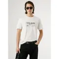 Pepe Jeans Pepe Jeanstil mænd. PM5010094 Tharky T-shirt hvid (L), Casual, Bomuld, Korte ærmer
