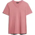 Superdry Superdrytil mænd. M1011889A Lyserød flammet T-shirt med V-udskæring (XL), Casual, Pink, Bomuld, Korte ærmer