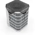 Vevor klimaanlægsdæksel til udendørsenheder, 810 x 810 mm central klimaanlægsdæksel til klimaanlæg, top universal netbeskytter rivefast nem installation til udendørs alle årstider, sort