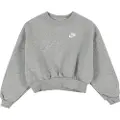 Nike Sportswear Club Fleece-sweatshirt med firkantet pasform og rund hals til piger - grå