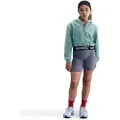 Nike Pro Fleece Dri-FIT-hættetrøje med fuld lynlås til større børn (piger) - grøn