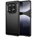 Mtp Products Xiaomi Redmi Note 14 Pro 4G Børstet TPU Cover - Karbonfiber - Sort